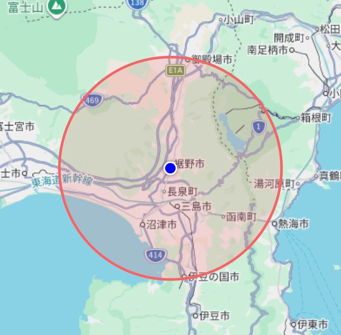 診療所から半径16km内